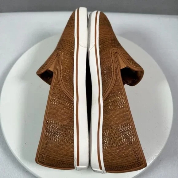 Lauren Ralph Lauren Janis Brown Slip On Sneaker Womens 9B Brown Woven Straw Look - Picture 7 of 10